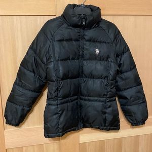 Black Polo puffer jacket.